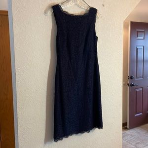 Women’s Adrianna Papell Dress, Lace overlay, Navy Blue